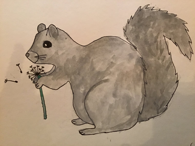  Artist: Cora Shaklee

      Species: Eastern Grey Squirrel

      Endemic to: The Eastern Gray Squirrel is Endemic to Eastern United States. They are important to forests because they help plant new trees like oaks.